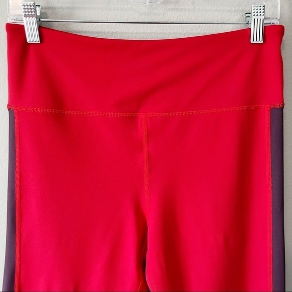 ZYIA Active Red Royalty Stripe Light n Tight High-Rise 7/8 Leggings Size 12 EUC - Picture 7 of 13